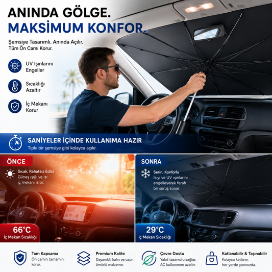 Araç İçi Güneşlik Şemsiyesi