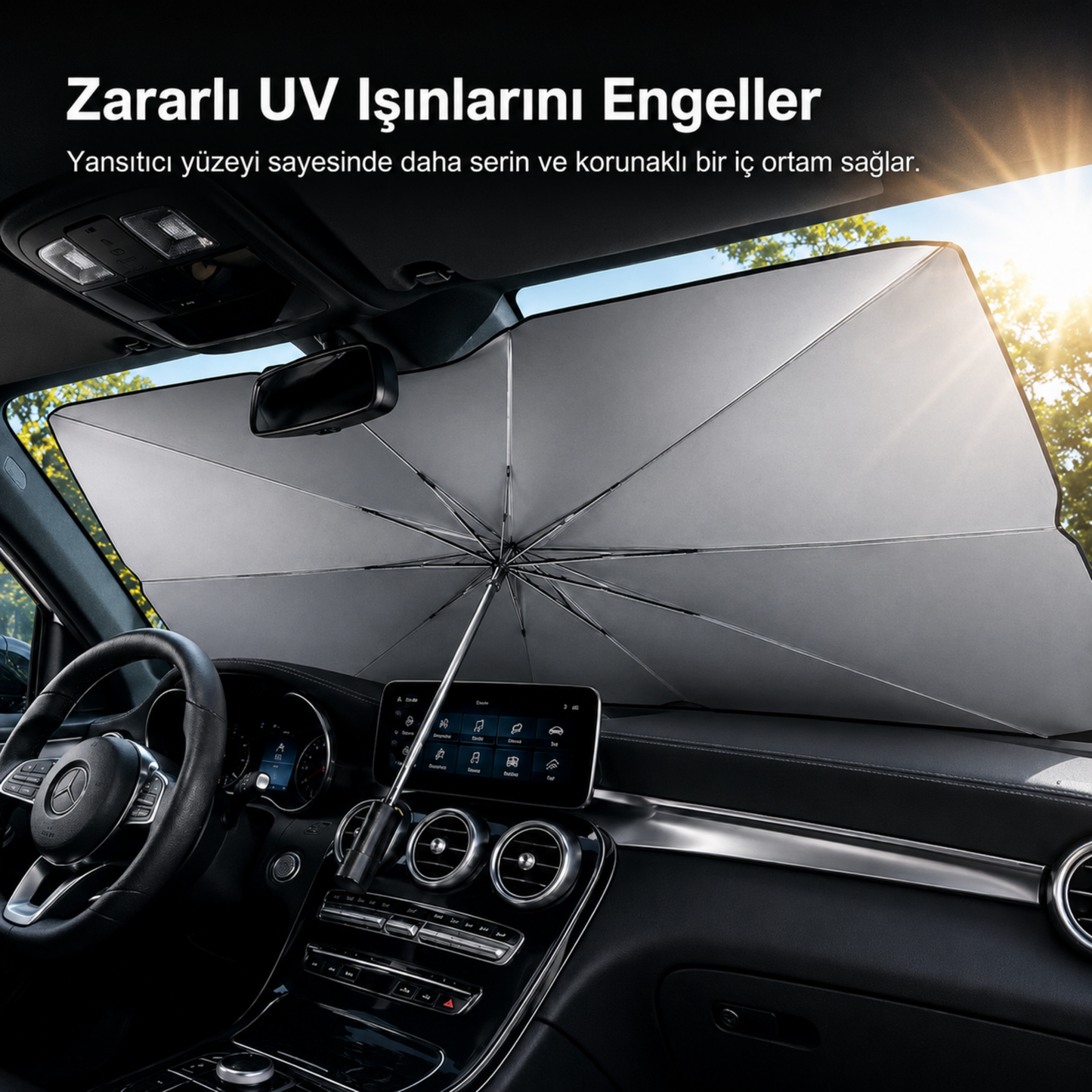 Araç İçi Güneşlik Şemsiyesi