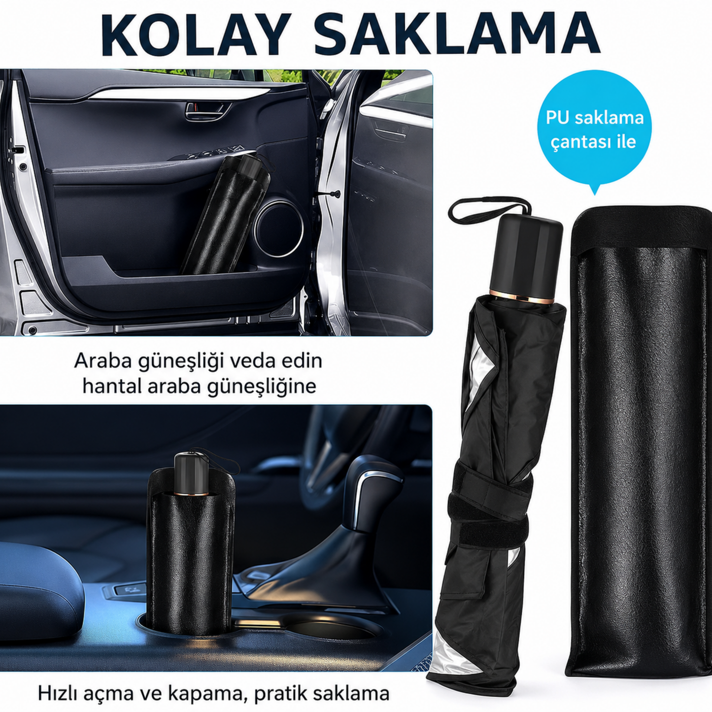 Araç İçi Güneşlik Şemsiyesi