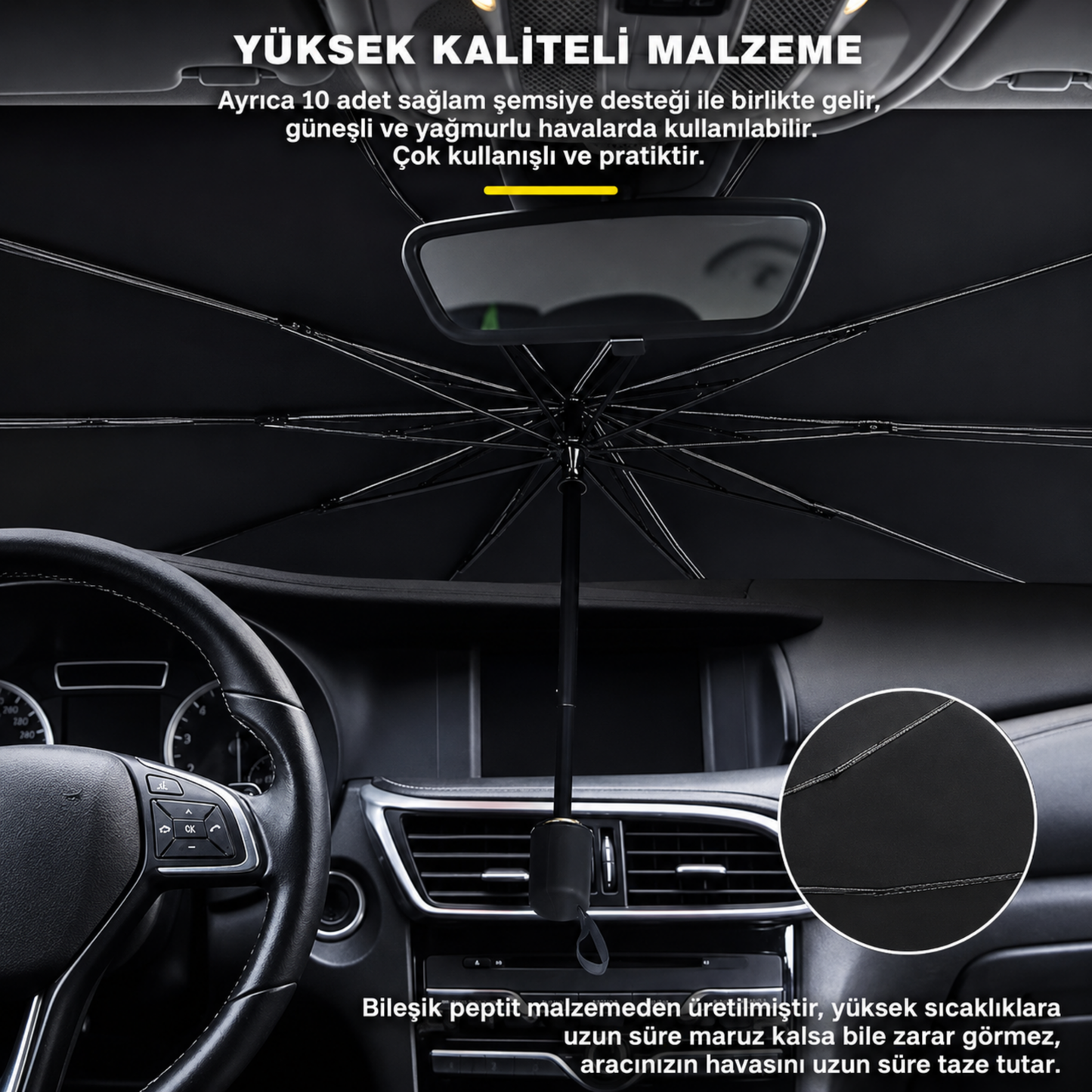 Araç İçi Güneşlik Şemsiyesi