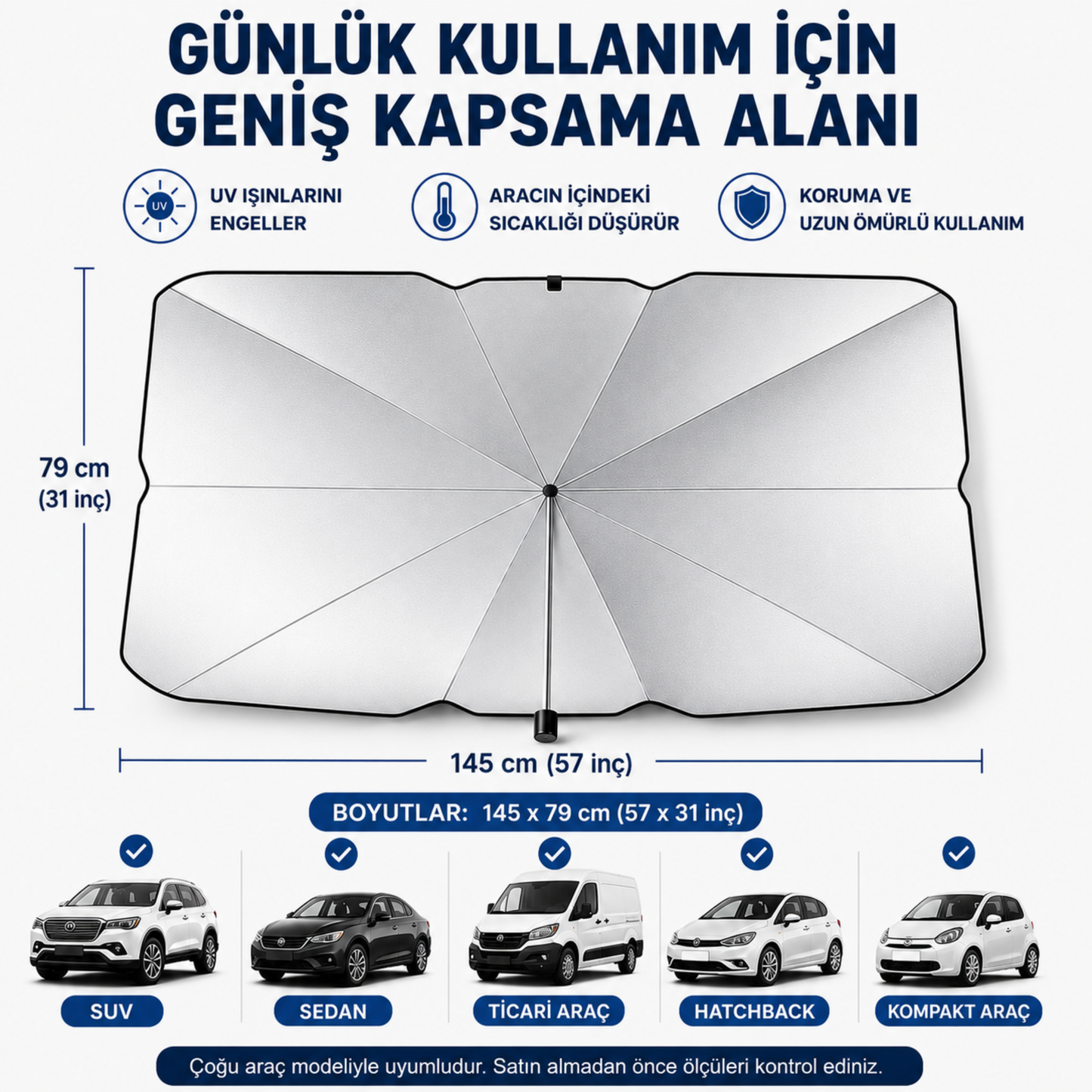 Araç İçi Güneşlik Şemsiyesi